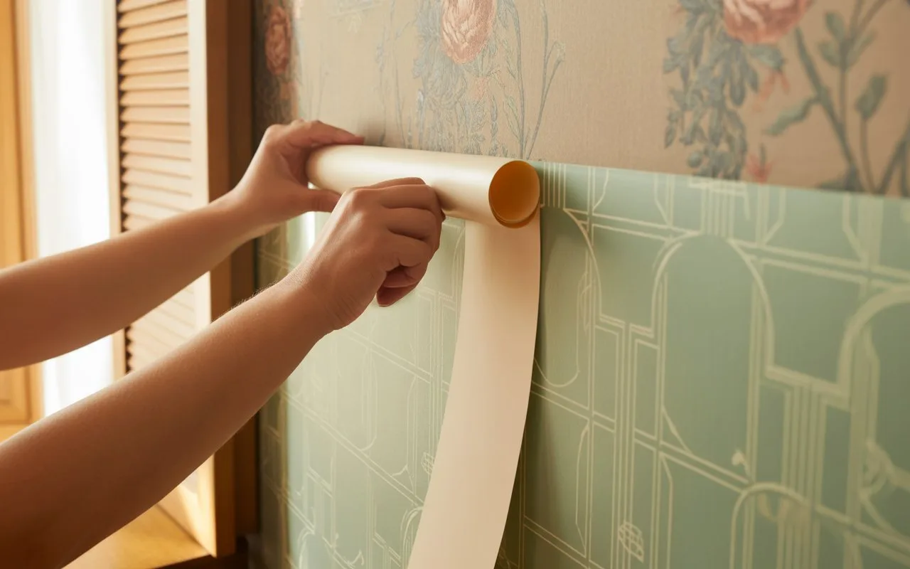 peel and stick wallpaper on wallpaper