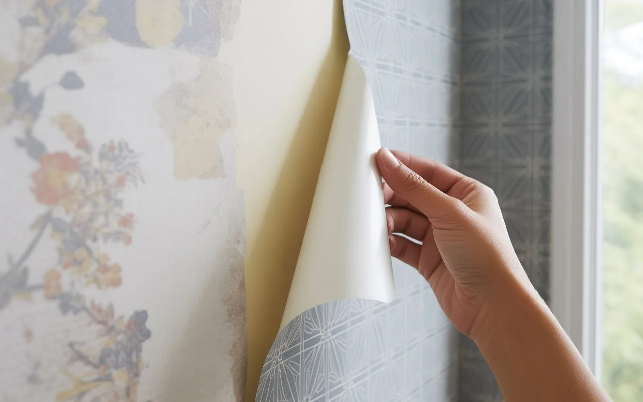 peel and stick wallpaper on wallpaper