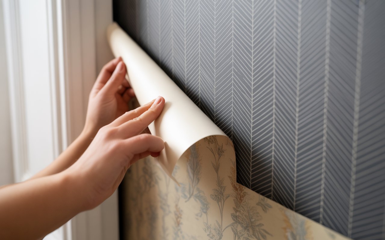 peel and stick wallpaper on wallpaper