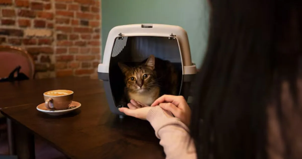 Cat sitting on outdoor patio furniture cushion that owner is trying to keep cats off