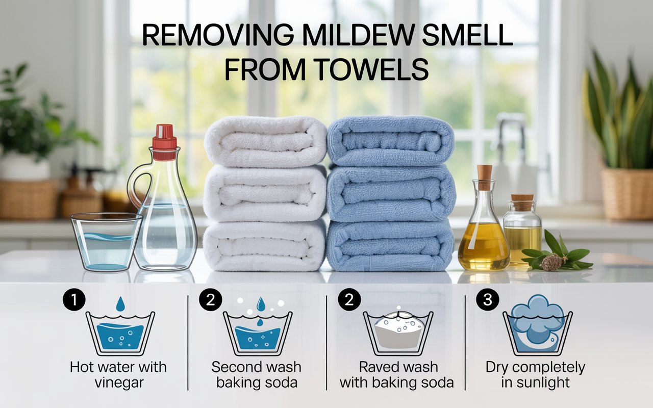 how to remove mildew smell from towels